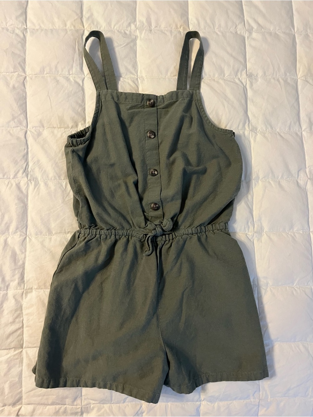 Old Navy Olive Green Button-Front Romper